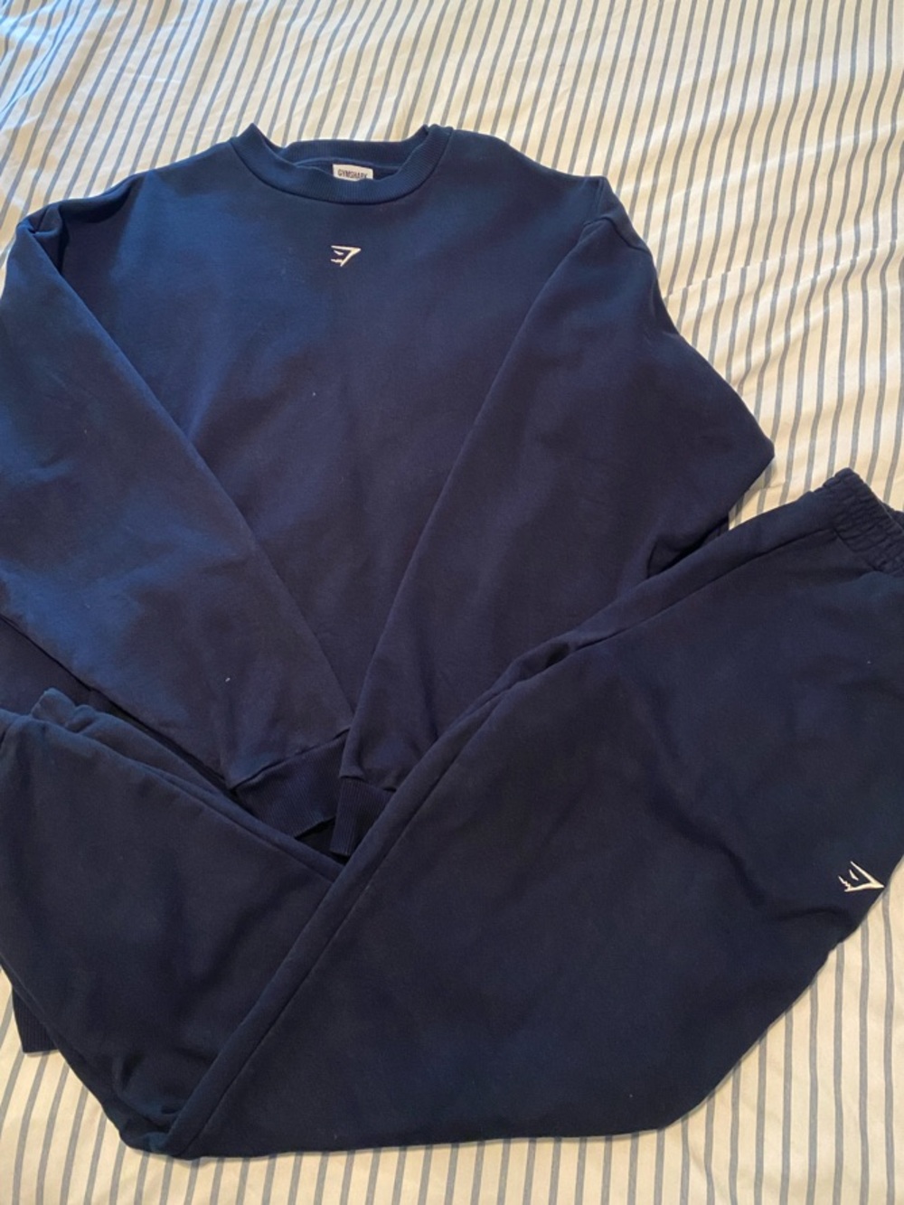 Gymshark Navy Crewneck Sweatshirt and Joggers Set